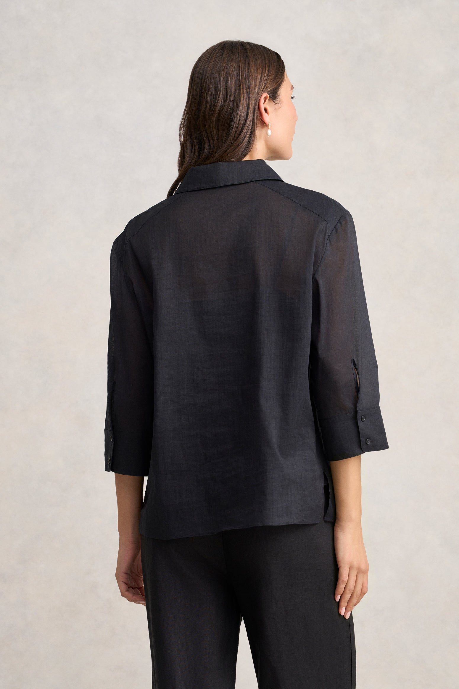 Ramie Cotton Shirt - Black