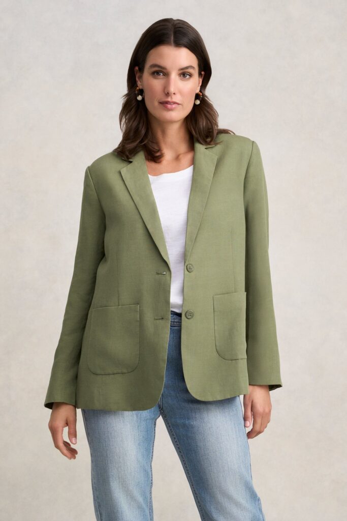 Linen Lyocell Blazer - Sage Green
