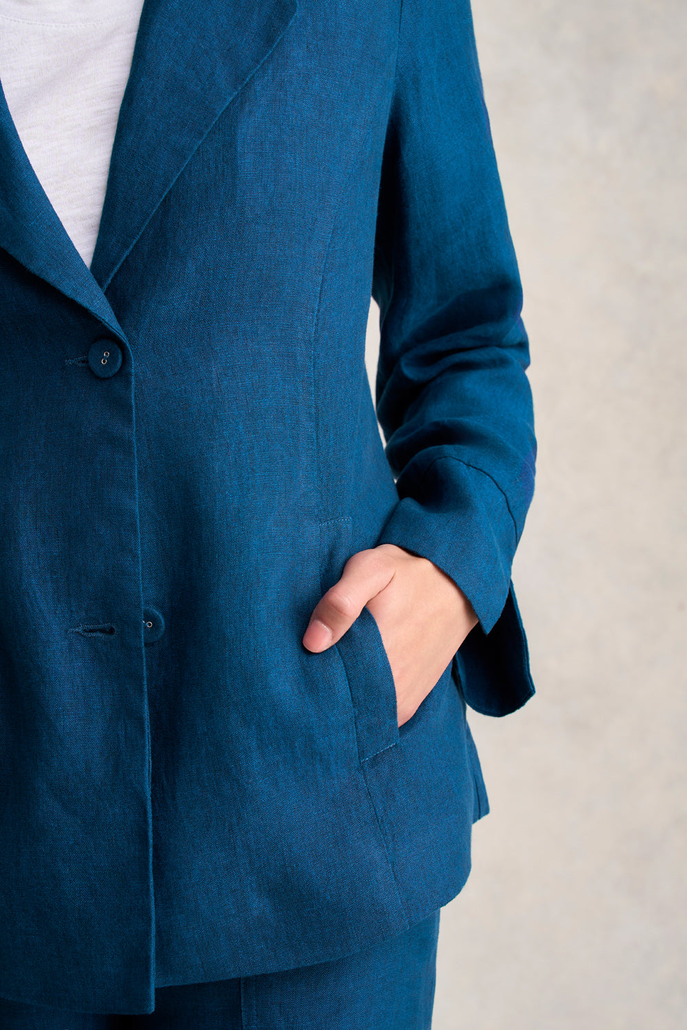 French Linen Jacket - Navy Delave